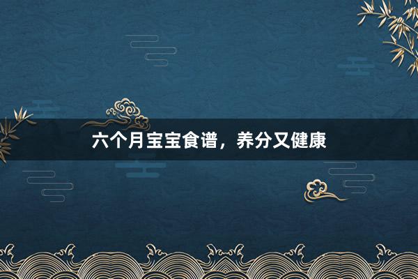六个月宝宝食谱，养分又健康